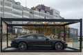 La Coruna, Spain - June 1, 2022: Showing a new car model Porsche, taycan, 4s