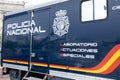 La Coruna, Spain; september 23, 2022: Policia Nacional Labotatorio Actuaciones Especiales