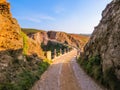 La Coupee - isthmus joining Great Sark and Little Sark in the Channel Islands Royalty Free Stock Photo