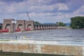 La Crescent Lock and Dam on Mississippi River Royalty Free Stock Photo