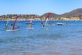 LA CROIX VALMER, PROVENCE, FRANCE - AUGUST 23 2016: People learning to windsurf at La Croix Valmer, on the French Riviera.