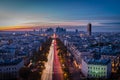 Nanterre at sunset seen from Arc de triomphe