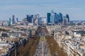 La Defense business area, La Grande Armee avenue. Royalty Free Stock Photo