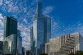 La Defense Business District at Day Under Cloudy Sky Buildings and Reflections Royalty Free Stock Photo