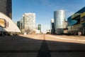 La Defense business district in Paris at morning, France. Royalty Free Stock Photo