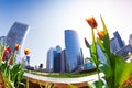 La Defense business district of Paris in spring Royalty Free Stock Photo