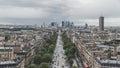 La Defense district and buildings of Paris, France, viewed from top of the Arc de Triomphe Royalty Free Stock Photo