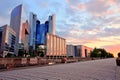 La Defense Modern Business District at Sunset, Paris