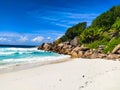 Paradise beach at La Digue Island Royalty Free Stock Photo