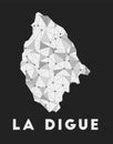 La Digue - communication network map of island.