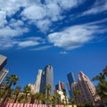 LA Downtown Los Angeles Pershing Square palm tress Royalty Free Stock Photo