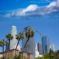 LA Downtown Los Angeles Pershing Square palm tress Royalty Free Stock Photo