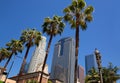 LA Downtown Los Angeles Pershing Square palm tress Royalty Free Stock Photo