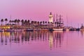 La Farola lighthouse on twilight, Malaga Port, Spain