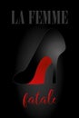 `La Femme fatale` - high heel shoe in black with red bottom