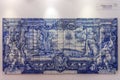 La Fontaine Fables Azulejos Blue tiles Portugal Royalty Free Stock Photo