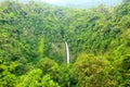 La fortuna waterfall surrounded by tropical forest