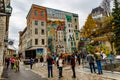 Quebec City Mural in Old Quebec, Quebec Province, Canada. Royalty Free Stock Photo