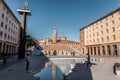 La Fuente del Hispanidad, the Spanish Fountain at Plaza del Pilar in Zaragoza, Spain Royalty Free Stock Photo