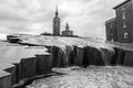 La Fuente del Hispanidad, the Spanish Fountain at Plaza del Pilar in Zaragoza, Spain Royalty Free Stock Photo