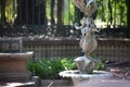 A carved fountain in Mexico City park. La fuente del quijote, Bosque de chapultepec, Mexico City