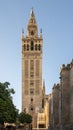 La Giralda, the bell tower of the Seville Cathedral in Seville, Spain. Royalty Free Stock Photo