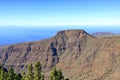 La Gomera landscape, The tableland La Fortaleza, Canary islands, Spain, El Hierro in background