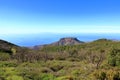 La Gomera landscape, The tableland La Fortaleza, Canary islands, Spain, El Hierro in background