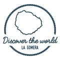 La Gomera Map Outline. Vintage Discover the World.