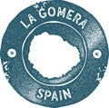 La Gomera map vintage stamp.