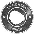 La Gomera map vintage stamp.