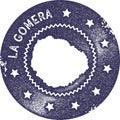 La Gomera map vintage stamp.