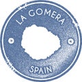 La Gomera map vintage stamp.