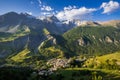 La Grave village with La Meije peak. Ecrins National Park, Hautes-Alpes, French Alps, France