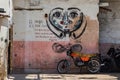 La Habana, Cuba. Graffitti Old havana street Royalty Free Stock Photo