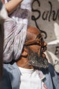 La Havana, Cuba, January 08, 2017: black afro cuban man, street portrait, editorial caption Royalty Free Stock Photo