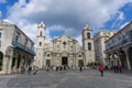 La Havana, Cuba, January 9, 2017: Cathedral outdooors in plaza vieja, La Havana. General Travel Imagery Royalty Free Stock Photo