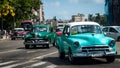 Just a street in La Habana, with old fashioned vintage cars named carros there.