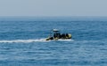 LA HERRADURA, SPAIN - JUNE 14, 2018 A group of divers floating o Royalty Free Stock Photo