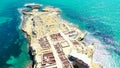 Aerial view of the ancien village of La Illeta dels Banyets, in the Spanish Mediterranean coast of Campello, Alicante.