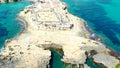 Aerial view of the ancien village of La Illeta dels Banyets, in the Spanish Mediterranean coast of Campello, Alicante.