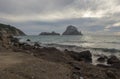 La isla de Es Vedra desde la cala Dhort en Ibiza Royalty Free Stock Photo