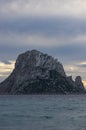 La isla de Es Vedra desde la cala Dhort en Ibiza Royalty Free Stock Photo