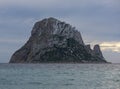 La isla de Es Vedra desde la cala Dhort en Ibiza Royalty Free Stock Photo