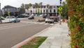 La Jolla, San Diego, CA USA -24 JAN 2020: Cars and buildings, downtown city street of californian coastal tourist resort.