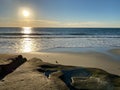 La Jolla shores and beach before sunset twilight in La Jolla San Diego Royalty Free Stock Photo