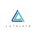LA letter triangle icon vector concept design template