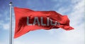 La Liga flag waving on a clear day