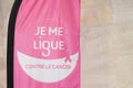 La ligue contre le cancer logo brand and sign text on pink flag french league against Royalty Free Stock Photo