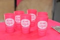 La ligue contre le cancer logo brand and text sign on pink glass plastic of french